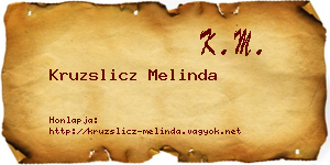 Kruzslicz Melinda névjegykártya