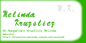 melinda kruzslicz business card